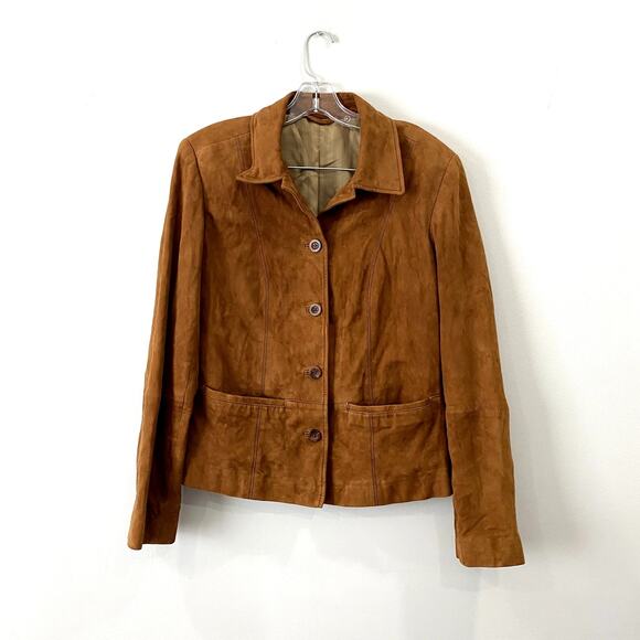 Caramel Brown Vegan Suede Blazer by Brigitte von Schönfels Size 38 (M) - Picture 2 of 7